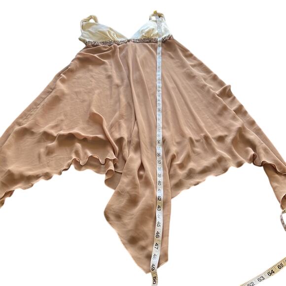 ABS Allen Schwartz Size 4 Satin & Chiffon Special Occasion Dress Beaded Party - Picture 15 of 15